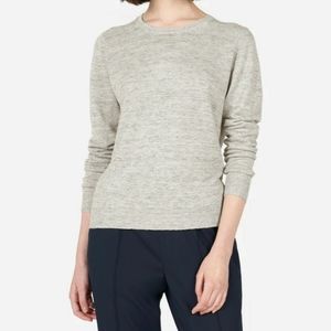 Everlane linen crew neck sweater, marled gray, XS